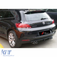 image-16-Scirocco Mk3 Sport Diffuser Right + Left Dual Output Piano Black Vacuum Plastic / 2008-2013