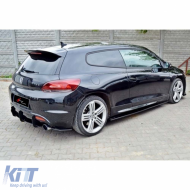 image-2-Scirocco R Max Rear Diffuser Splitter Matte Black ABS Plastic / 2008-2017
