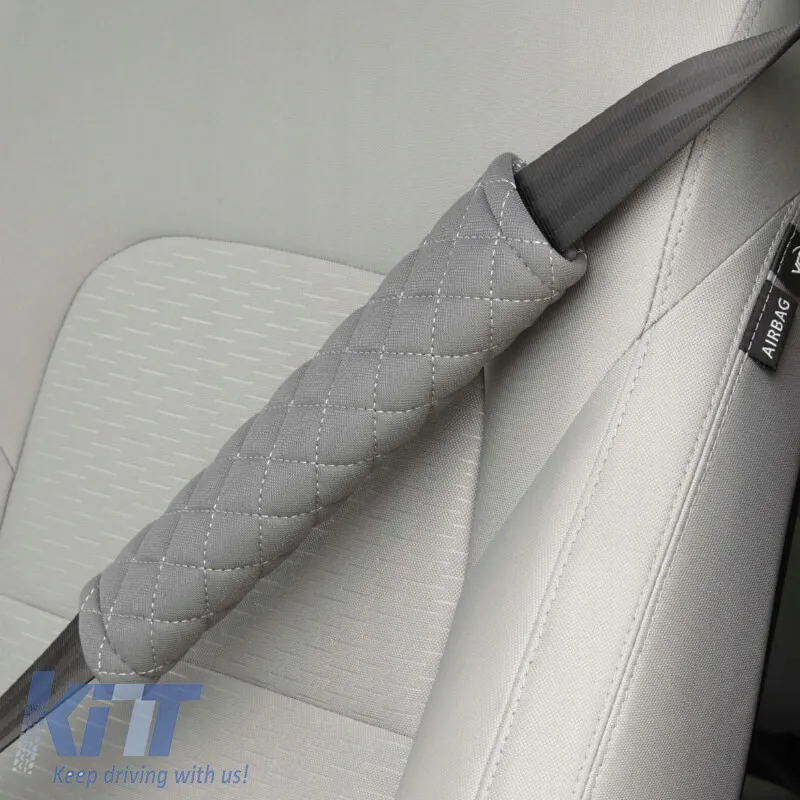 Seat Belt Cover suitable for Swiss 26x6.3cm Gray With Gray Seam 2 Pcs CSΡ2400