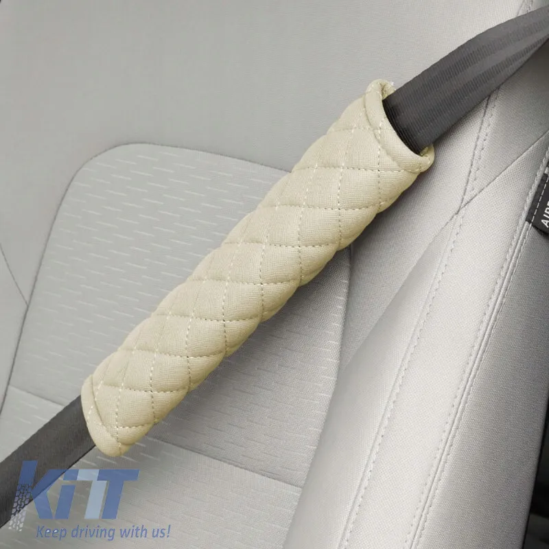 Seat Belt Cover Swiss 26x6.3cm Beige With Beige Seam 2 Pcs CSP2100