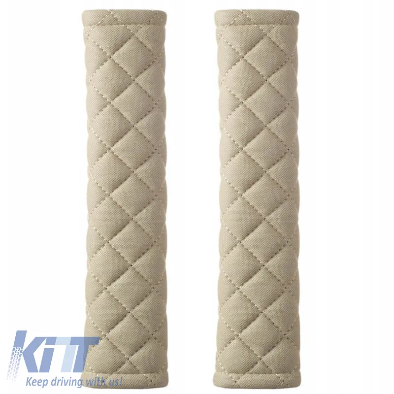 Seat Belt Cover Swiss 26x6.3cm Beige With Beige Seam 2 Pcs CSP2100