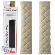 Seat Belt Cover Swiss 26x6.3cm Beige With Beige Seam 2 Pcs CSP2100