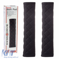 Seat Belt Cover Swiss 26x6.3cm Black With Black Seam 2 Pcs CSΡ2200