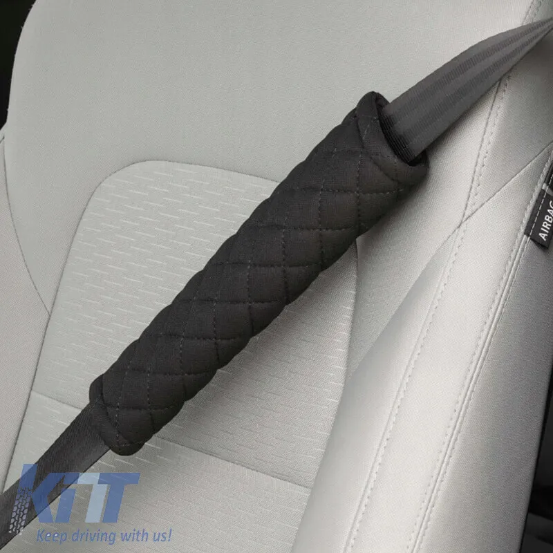 Seat Belt Cover Swiss 26x6.3cm Black With Black Seam 2 Pcs CSΡ2200