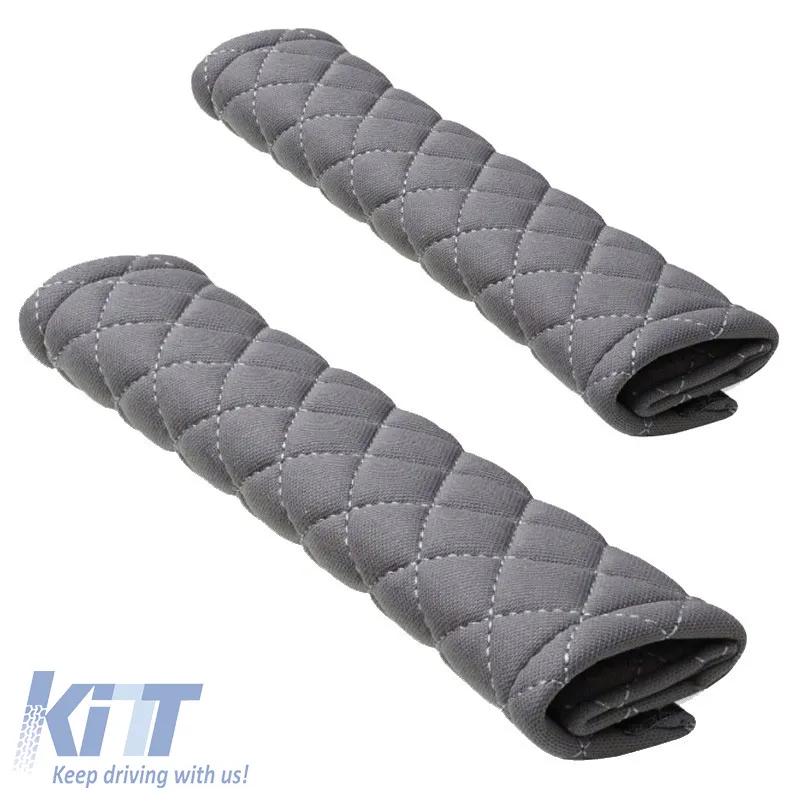 Seat Belt Cover Swiss 26x6.3cm Gray With Gray Seam 2 Pcs CSΡ2400