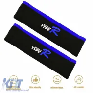 Seat Belt Cover Type-R Black / Blue 2 Pcs-image-6304335