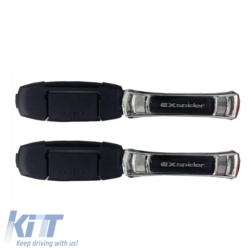 Seat Belt Stopper Black / Chrome Exspider EX001 2 Pcs