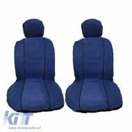 Seat Cover Set Front-Rear Towel 100% Blue/Black 6 Pcs-image-6311066