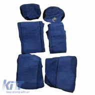 Seat Cover Set Front-Rear Towel 100% Blue/Black 6 Pcs-image-6311067