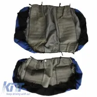 Seat Cover Set Front-Rear Towel 100% Blue/Black 6 Pcs-image-6311918