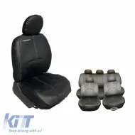 Seat Covers Bossi Imperial Universal Leather Front / Rear Set 11 Pieces Black 6332-image-6310250