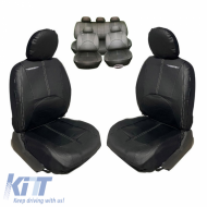 Seat Covers Bossi Imperial Universal Leather Front / Rear Set 11 Pieces Black 6332