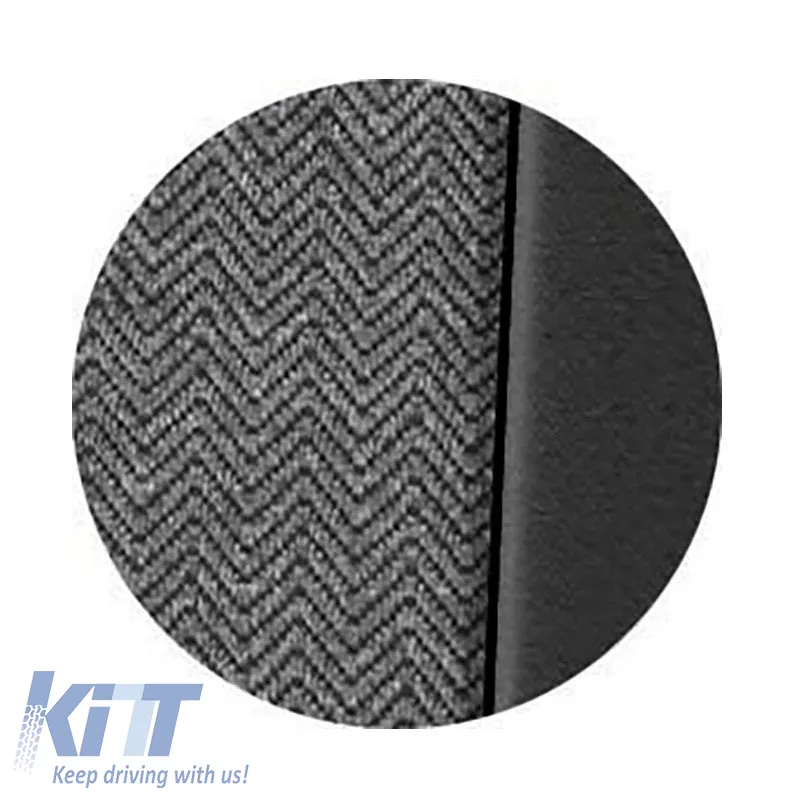 Seat Covers Grand Prix All In One Black-Grey Set Front-Rear 14 Pieces