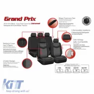 Seat Covers Grand Prix All In One Black-Grey Set Front-Rear 14 Pieces-image-6292408