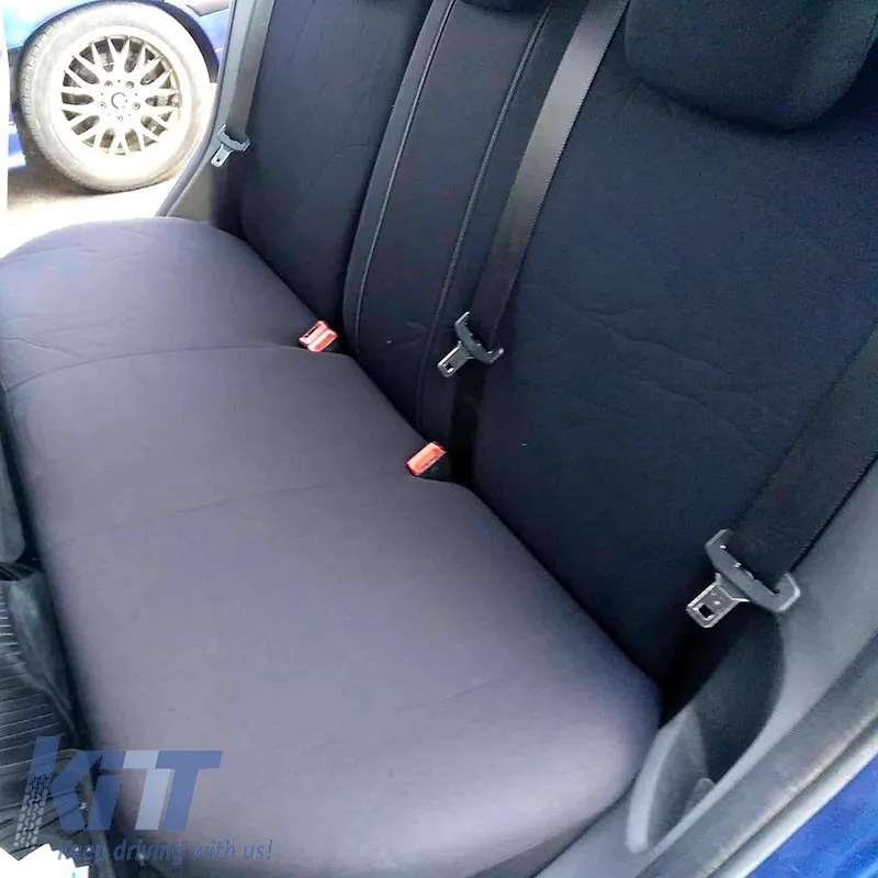 Seat Covers Grand Prix All In One Black-Grey Set Front-Rear 14 Pieces