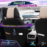 Seat Covers Otom Carbon Design Universal Jacquard / Rachel / Artificial Leather Front / Rear Set 11 Pieces Beige CRB-3403