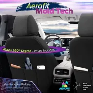 Seat Covers Otom Carbon Design Universal Jacquard / Rachel / Artificial Leather Front / Rear Set 11 Pieces Black - Grey CRB-3401-image-6306235