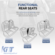 Seat Covers Otom Comfortline City Design Universal Sued / Rachel / Artificial Leather Front / Rear Set 11 Pieces Black CMF-209CTY