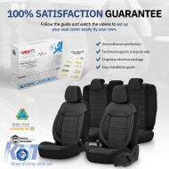 Seat Covers Otom Comfortline Design Universal Sued / Rachel / Artificial Leather Front / Rear Set 11 Pieces Black CMF-209