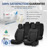 Seat Covers Otom Comfortline Design Universal Sued / Rachel / Artificial Leather Front / Rear Set 11 Pieces Black CMF-209-image-6305344