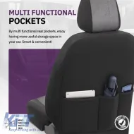 Seat Covers Otom Comfortline Design Universal Sued / Rachel / Artificial Leather Front / Rear Set 11 Pieces Black - Grey CMF-206-image-6305352