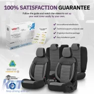 Seat Covers Otom Comfortline Design Universal Sued / Rachel / Artificial Leather Front / Rear Set 11 Pieces Black - Grey CMF-206-image-6305354