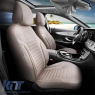 Seat Covers Otom Coral Design Universal Full Artificial Leather Front / Rear Set 11 Pieces Beige CRAL-102-image-6316841