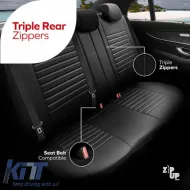 Seat Covers Otom Coral Design Universal Full Artificial Leather Front / Rear Set 11 Pieces Black / Gray CRAL-106-image-6317652