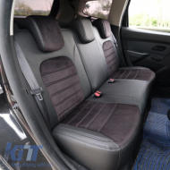 Seat Covers Otom Custom Fit Suitable for Dacia Duster 2018-2021 Sued / Rachel / Artificial Leather Front / Rear Set 15 Pieces Black 34015_ONKY_LD