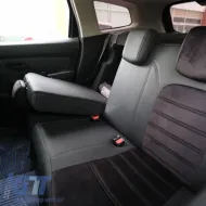 Seat Covers Otom Custom Fit Suitable for Dacia Duster 2018-2021 Sued / Rachel / Artificial Leather Front / Rear Set 15 Pieces Black 34015_ONKY_LD-image-6314184