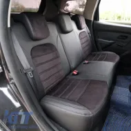 Seat Covers Otom Custom Fit suitable for Dacia Duster 2018-2021 Sued / Rachel / Artificial Leather Front / Rear Set 15 Pieces Black 34015_ONKY_LD-image-6315231