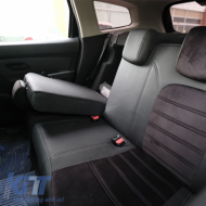 Seat Covers Otom Custom Fit suitable for Dacia Duster 2018-2021 Sued / Rachel / Artificial Leather Front / Rear Set 15 Pieces Black 34015_ONKY_LD
