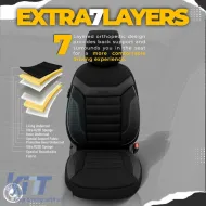 Seat Covers Otom Individual Design Universal Jacquard / Rachel / Artificial Leather Front / Rear Set 11 Pieces Black With Grey Stitch IND-202-image-6306521