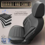 Seat Covers Otom Inspire Design Universal Full Artificial Leather Front / Rear Set 11 Pieces Black INS-3501-image-6308955