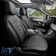 Seat Covers Otom Inspire Design Universal Full Artificial Leather Front / Rear Set 11 Pieces Black INS-3501-image-6308957