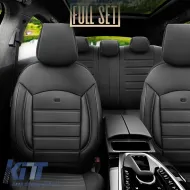 Seat Covers Otom Inspire Design Universal Full Artificial Leather Front / Rear Set 11 Pieces Black INS-3501-image-6308958