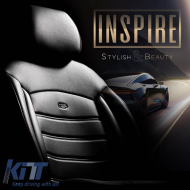 Seat Covers Otom Inspire Design Universal Full Artificial Leather Front / Rear Set 11 Pieces Black INS-3501