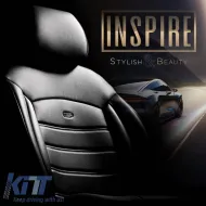 Seat Covers Otom Inspire Design Universal Full Artificial Leather Front / Rear Set 11 Pieces Black INS-3501-image-6308962