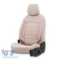 Seat Covers Otom Inspire Design Universal Full Artificial Leather Front / Rear Set 11 Pieces Beige INS-3509
