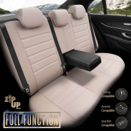 Seat Covers Otom Inspire Design Universal Full Artificial Leather Front / Rear Set 11 Pieces Beige INS-3509