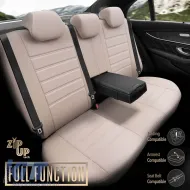 Seat Covers Otom Inspire Design Universal Full Artificial Leather Front / Rear Set 11 Pieces Beige INS-3509-image-6309001