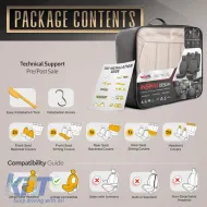 Seat Covers Otom Inspire Design Universal Full Artificial Leather Front / Rear Set 11 Pieces Beige INS-3509-image-6309003