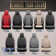 Seat Covers Otom Inspire Design Universal Full Artificial Leather Front / Rear Set 11 Pieces Beige INS-3509-image-6309004
