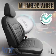 Seat Covers Otom Inspire Design Universal Full Artificial Leather Front / Rear Set 11 Pieces Black INS-3501-image-6310022