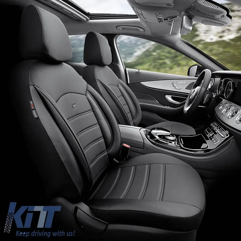 Seat Covers Otom Inspire Design Universal Full Artificial Leather Front / Rear Set 11 Pieces Black INS-3501