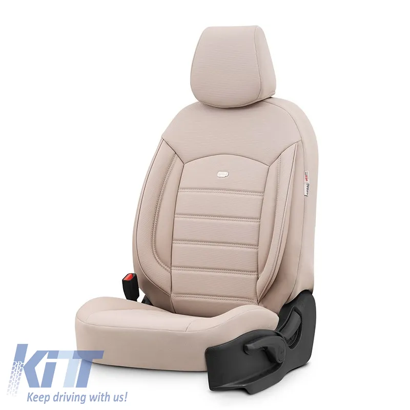 Seat Covers Otom Inspire Design Universal Full Artificial Leather Front / Rear Set 11 Pieces Beige INS-3509