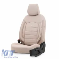 Seat Covers Otom Inspire Design Universal Full Artificial Leather Front / Rear Set 11 Pieces Beige INS-3509-image-6310066