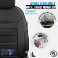 Seat Covers Otom Premium Design Universal Full Artificial Leather Front / Rear Set 11 Pieces Black PRM-101-image-6314154