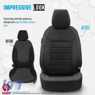 Seat Covers Otom Premium Design Universal Full Artificial Leather Front / Rear Set 11 Pieces Black PRM-101-image-6314156