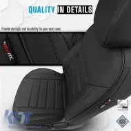 Seat Covers Otom Premium Design Universal Full Artificial Leather Front / Rear Set 11 Pieces Black PRM-101-image-6314157